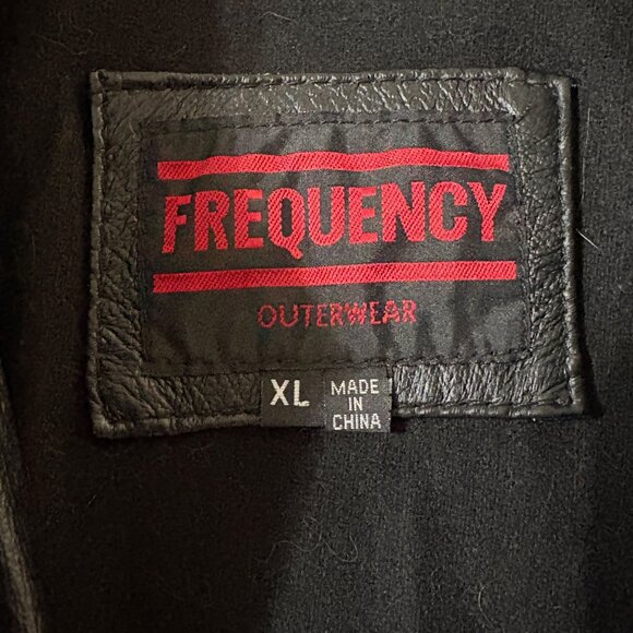 Frequency Mens Genuine Leather Jacket With Quilted Purple Lining XL Black - Picture 6 of 10